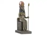 LivingStyles Veronese Cold Cast Bronze Coated Egyptian Mythology Figurine, Sitting Sekhmet offer