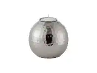 LivingStyles Kendrick Hammered Metal Ball Tealight Holder, Small, Nickel offer