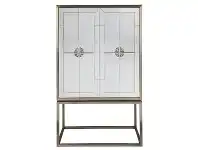 LivingStyles Rochester II Antique Mirrored 2 Door Bar Cabinet offer