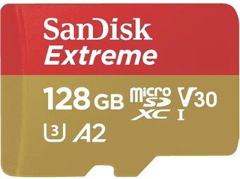 Officeworks SanDisk 128GB Extreme MicroSDXC Memory Card offer