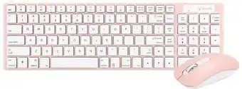 Officeworks Bonelk Slim Wireless Keyboard and Mouse Combo KM-322 - Pink offer