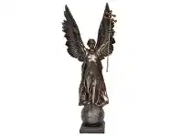 Veronese Cold Cast Bronze Coated Angel Figurine, Gabriel on Sphere