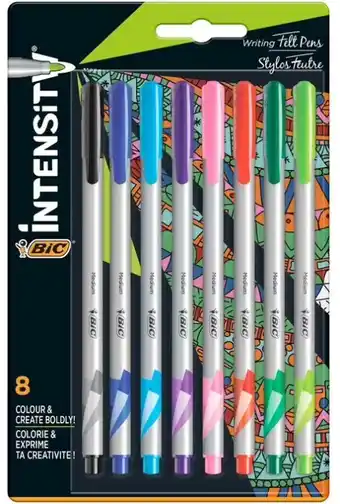 Officeworks BIC 8 Pack Intensity Medium Fineliners offer