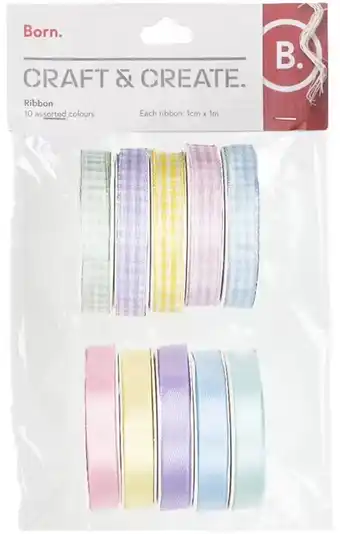 Officeworks Born 10 Pack Assorted Ribbons offer