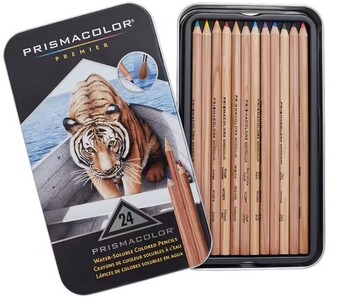 Officeworks Prismacolor 24 Pack Watercolour Pencils offer
