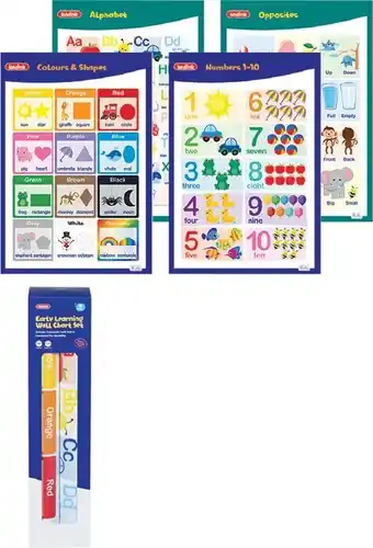 Officeworks Kadink Wall Charts Early Learning 4 Pack offer