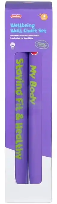 Officeworks Kadink Wall Charts Wellbeing 4 Pack offer