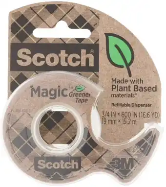 Officeworks Scotch Invisible Tape Greener Tape 19mm x 22.8m Dispenser offer
