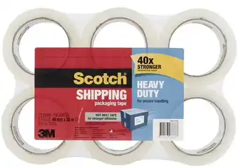Officeworks Scotch 6 Pack Heavy-Duty Packaging Tape 48mm x 50m offer