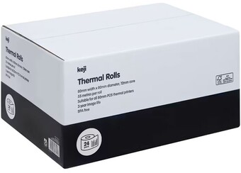Officeworks Keji 24 Pack Thermal Rolls offer