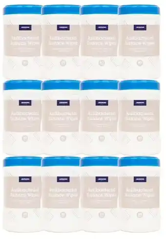 Officeworks J.Burrows 12 x 80 Pack Antibacterial Surface Wipes - Canister offer