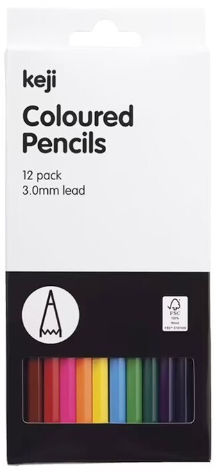 Officeworks Keji 12 Pack Coloured Pencils offer