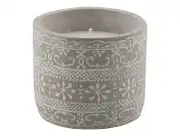 LivingStyles Gladstone Cement Candle Pot with Wax, Large offer
