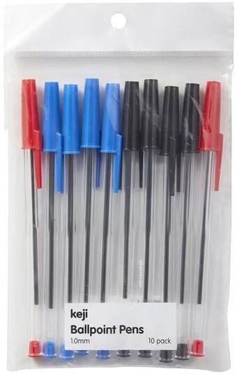 Officeworks Keji 10 Pack Ballpoint Pens offer