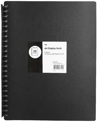 Officeworks Keji A4 20 Pocket Refi llable Display Book - Light Weight Black offer