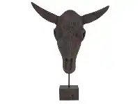 LivingStyles Sidrah Mango Wood Bull Skull Sculpture offer