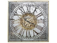 LivingStyles Gangdora Glass Sqaure Moving Gear Wall Clock, 82cm offer