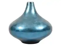 LivingStyles Apex Ceramic Squat Vase, Large, Blue offer
