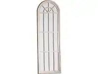 LivingStyles Calam Arch Panelled Window Floor Mirror, 180cm, Antique White offer