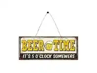 LivingStyles Retro Tin Wall Plaque, Beer Time offer