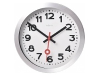 LivingStyles NeXtime Station Number Aluminium Wall / Table Clock, 19cm, White offer