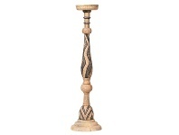 LivingStyles Meru Mango Wood African Candlestick, Medium offer