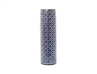 LivingStyles Elmia Blue & White Ceramic Cylinder Vase offer