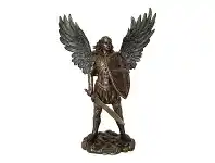 LivingStyles Veronese Cold Cast Bronze Coated Angel Figurine, Archangel Michael, Large offer