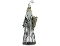 Wise Santa with Gift Box Iron Tealight Holder