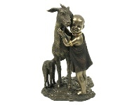 LivingStyles Veronese Cold Cast Bronze Coated African People Figurine, Tefu Dakika, A Tender Moment offer