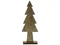 LivingStyles Golden Edge Wooden Xmas Tree Decor, Small offer