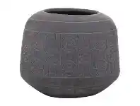 LivingStyles Linnea Ceramic Vessel, Small, Charcoal offer