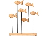 LivingStyles Neptune Chiselled Mango Wood School of Fish Decor offer