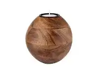 LivingStyles Ryan Solid Timber Ball Tealight Holder, Medium offer