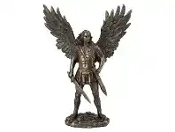 LivingStyles Veronese Cold Cast Bronze Coated Angel Figurine, Archangel Michael, Small offer