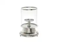 LivingStyles Madden Glass & Brass Hurricane Candle Holder, Small offer