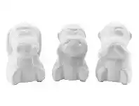 LivingStyles Ritz Three Wise Monkeys Figurine Set, White offer