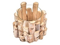 LivingStyles Channing Birch Wood Round Tealight Holder, Medium offer