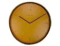 LivingStyles Nextime Essential Metal Frame Round Wall Clock, 34cm, Orange / Gold offer