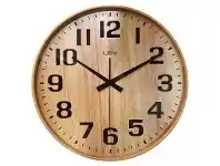 LivingStyles Leni Bekken Round Wall Clock, 40cm, Natural offer