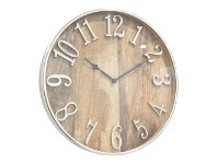 LivingStyles Edward Metal Framed Mango Wood Round Wall Clock, 50cm offer