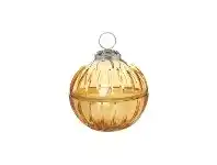 LivingStyles Veolia Glass Lidded Ball Candle, Small, Amber offer