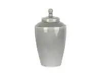 LivingStyles Harbor Ceramic Tapered Ginger Jar, Small, Pearl Grey offer