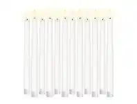 LivingStyles Uyuni Remote Enabled LED Wax Flameless Taper Candle, Set of 12, Tall, Nordic White offer