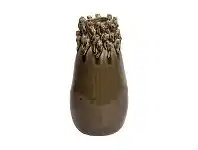 LivingStyles Lena Barnacle Ceramic Vase, Large, Olive offer