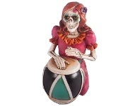 Calavera Art Sculpture, Bomba Drum Girl