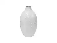 Geo Glazed Clay Vase, Small, White