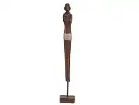 LivingStyles Monaro Hand Carved Mango Wood Tribal Lady Sculpture, No.1 offer