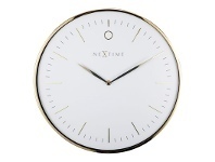 LivingStyles NeXtime Glamour Metal Frame Wall Clock, 40cm, White / Gold offer