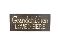 "Grandchildren Loved Here" Rustic Metal Wall Plaque, 60cm